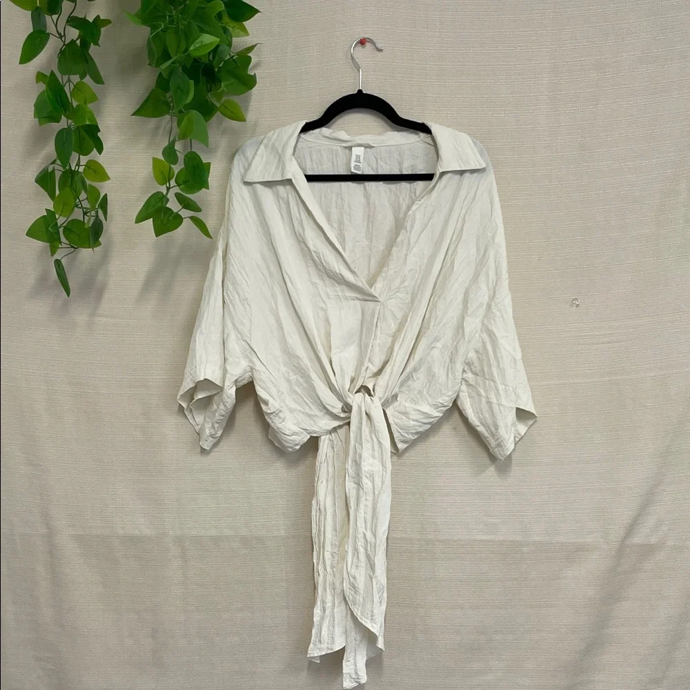 H&M Cream Women's Blouse with Collar - Picture 3 of 4